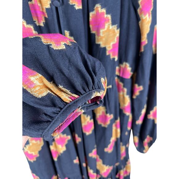 Anthropologie Candy Crush Puffed Long Sleeve Tiered Mini Dress Size‎ Medium - Picture 12 of 16